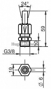 Форсунки (насадки) фонтана SpringFit Комета 3-6,3/8",6 мм,24°